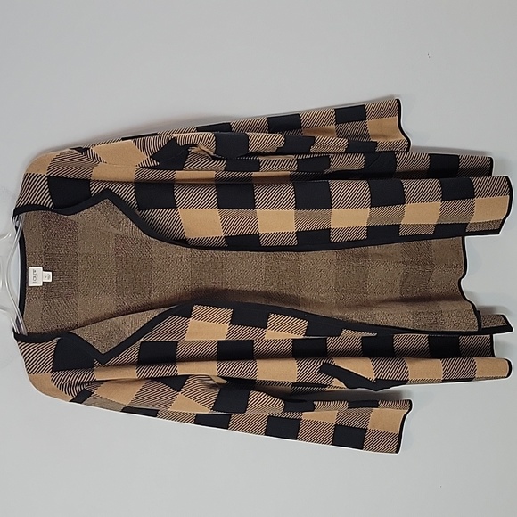 J. Crew Sweaters - J.Crew Vanessa Sweater Jacket Blazer Cardigan camel black buffalo check AS715